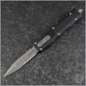 (#227-11AP) Microtech Knives Dirac Delta D/E Apocalyptic Part Serrated - Front
