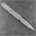 (#227-12NC) Microtech Knives Natural Clear Dirac Delta D/E Stonewash Full Serrated - Back