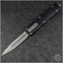 (#227-12) Microtech Knives Dirac Delta D/E Stonewash Fully Serrated - Front