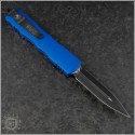 (#227-1BL) Microtech Knives Blue Dirac Delta D/E Black Plain - Back