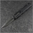 (#227-1DLCTSH) Microtech Knives Shadow Dirac Delta D/E Black Plain - Front