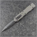 (#227-1NC) Microtech Knives Natural Clear Dirac Delta D/E Black Tactical Plain - Front