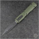 (#227-1OD) Microtech Knives OD Green Dirac Delta D/E Black Plain - Front
