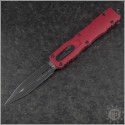 (#227-1RD) Microtech Knives Red Dirac Delta D/E Black Plain - Front