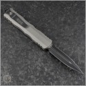 (#227-3TG) Microtech Knives Titanium Grey Dirac Delta D/E Black Fully Serrated - Back