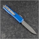 (#231-10DBL) Microtech Distressed Blue UTX-85 S/E Apocalyptic Plain - Back