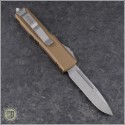 (#231-10TA) Microtech UTX-85 S/E Stonewash Plain w/ Tan Handle - Back