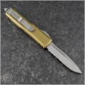 (#231-11TA) Microtech Tan UTX-85 S/E Stonewash Part Serrated - Back
