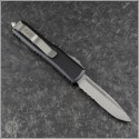 (#231-11) Microtech UTX-85 S/E Stonewash Part Serrated - Back