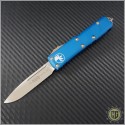(#231-13BL) Microtech UTX-85 S/E Bronze Plain w/ Blue Handle - Front
