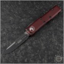 (#231-1MR) Microtech Merlot UTX-85 S/E Black Plain - Front