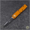 (#231-1OR) Microtech Orange UTX-85 S/E Black Plain - Front