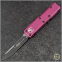 (#231-1PK) Microtech Pink UTX-85 S/E Black Plain - Front