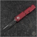 (#231-1RD) Microtech Red UTX-85 S/E Black Plain - Front