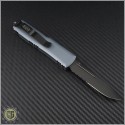 (#231-2DLCGY) Microtech Gray UTX-85 S/E Black DLC Part Serrated - Back