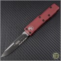 (#231-2RD) Microtech Red UTX-85 S/E Black Plain w/ Red Handle - Front