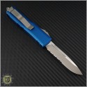 (#231-5BL) Microtech UTX-85 S/E Satin Partially Serrated w.Blue Handle - Back