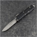 (#231II-11S) Microtech UTX-85 II Stepside Stonewash Part Serrated - Front