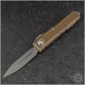 (#232-10DTA) Microtech Distressed Tan UTX-85 D/E Apocalyptic Plain - Front