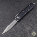 (#232-11) Microtech UTX-85 Stonewash Partially Serrated - Front