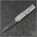 (#232-1CR) Microtech Clear UTX-85 D/E Black Plain - Front