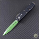 (#232-1JM) Microtech UTX-85 D/E Green Blade Plain - Front