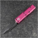 (#232-1PK) Microtech Pink UTX-85 D/E Black Plain - Front