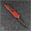 (#232-1RD) Microtech Red UTX-85 D/E Black Plain - Back