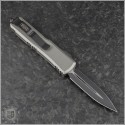 (#232-1TG) Microtech Titanium Gray UTX-85 D/E Black Plain - Back