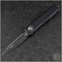 (#232-3T) Microtech UTX-85 D/E Black Full Serrated - Front
