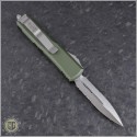 (#232-5OD) Microtech UTX-85 D/E Satin Part Serrated w/ OD Green Handle - Back