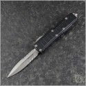 (#232II-11S) Microtech UTX-85 II D/E Stepside Stonewash Part Serrated - Front