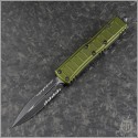 (#232II-2ODS) Microtech OD Green UTX-85 II D/E Stepside Black Part Serrated - Front