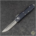 (#233-11) Microtech UTX-85 T/E Stonewash Partially Serrated - Front