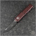 (#233-1MR) Microtech Merlot UTX-85 T/E Black Plain - Front