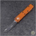 (#233-1OR) Microtech Orange UTX-85 T/E Black Plain - Front