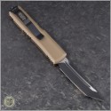 (#233-1TA) Microtech UTX-85 T/E Black Plain w/ Tan Handle - Back