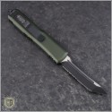 (#233-2OD) Microtech UTX-85 T/E Black Partially Serrated w/ OD Green Handle - Back