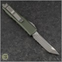 (#233-5OD-204P) Microtech UTX-85 T/E Satin Partially Serrated w/ OD Green Handle - Back