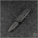 (#238-16CFS) Microtech Mini Troodon D/E Damascus Plain with CF Top - Front