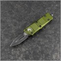 (#238-1OD) Microtech OD Green Mini Troodon D/E Black Plain - Front