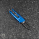 (#238-2BL) Microtech Blue Mini Troodon D/E Black Part Serrated - Back