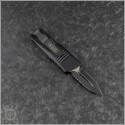 (#238-2T) Microtech Mini Troodon D/E Black Part Serrated - Back