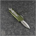 (#238-4OD) Microtech Mini Troodon D/E OD Green Satin Plain - Back