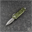 (#238-4OD) Microtech Mini Troodon D/E OD Green Satin Plain - Front
