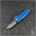 (#240-4BL) Microtech Blue Mini Troodon T/E Satin Plain - Front