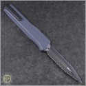 (#242M-D3GY) Microtech Grey Cypher MK7 D/E Black Tactical Full Serrated - Back