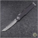 (#250-11NS) Microtech Halo VI T/E Stonewash Part Serrated No Safety - Front