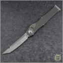 (#250-4ODNS) Microtech OD Green Halo VI T/E Satin Plain No Safety - Front