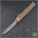 (#250-4TANS) Microtech Tan Halo VI T/E Satin Plain No Safety - Front